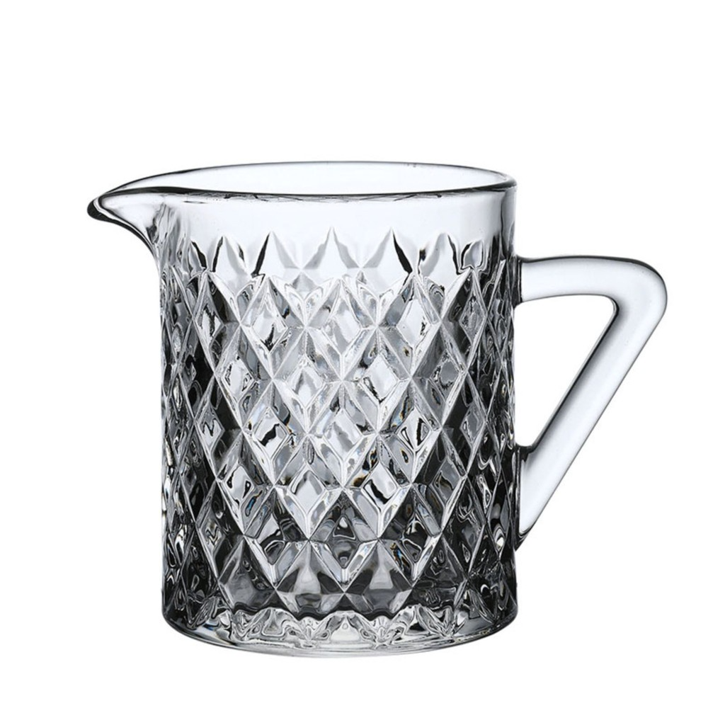 Leiteira em Vidro Lapidado com Alça Deli Diamante 340ml